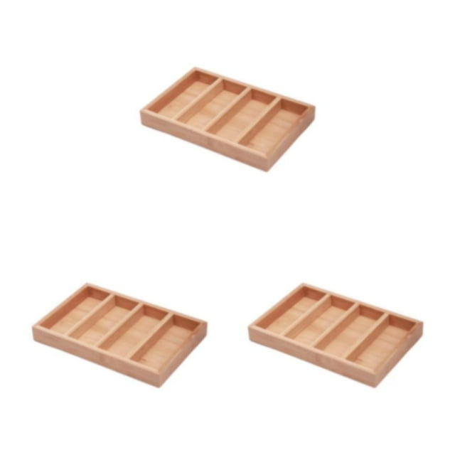 kurtrusly Wood Made Storage Box Large Capacity And Wide Display Space Glasses Box Organizer Glasses Display Tray 4 Slots 3Set