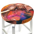 thumbnail image 3 of Balery Oil Paintings of Elephants Fundas de asiento para taburete de bar redondo de tela de terciopelo ajustables que protegen de arañazos y manchas para sillas de 14 a 17 pulgadas.-13 inch, 3 of 7