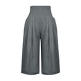 thumbnail image 6 of Noric Women's Plus Size Capri Pants Elastic Waist Casual Trousers with Pockets Loose Fit Palazzo Cropped Trousers for Summer Casual Wear, 6 of 8