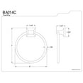 thumbnail image 2 of Kingston Brass Americana 6" Towel Ring, 2 of 2