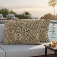 thumbnail image 4 of Outdoor Waterproof Pillow Covers Abstract Brown Geometric Texture Decorative Throw Pillow Protectors,Pillowcase Cushion Cases for Patio Sofa Garden Couch,20x12in,Pack of 2, 4 of 9