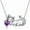 February - Amethyst, variant on Cat Necklace with Birthstone 925 Sterling Silver Cat Pendant Necklace Gift for Women