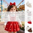 thumbnail image 3 of HCNTES Toddler Baby Girl Outfits Long Sleeve Bow Ribbed Romper Suspender Skirts 3Pcs Outfits Birthday Girl Outfit, 3 of 7