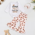 thumbnail image 2 of CAICJ98 Baby Girl Football Outfit Football Romper Onesie+Football Flare Pant Bell Bottom Set Newborn Fall Winter Spring Clothes (White,0-3 Months), 2 of 6