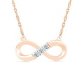 thumbnail image 1 of DGOLD Collier Infini 3 Pierres en Or Rose 14kt Diamant Blanc Rond pour Femmes (1/20 cttw), 1 of 3