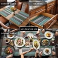 thumbnail image 2 of Farm Teal Wood Board Placemats Set of 6,Wipeable Washable Table Mats for Dining Tables, Farmhouse Shabby Wooden Grain Place Mats for Kitchen Event Party Tabletop Decor, 2 of 9