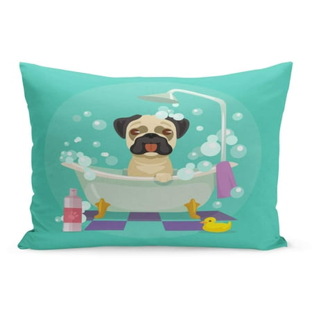 ECCOT Spa Bath Dog Grooming Flat Pet Soap Bathing Wash Pillowcase Pillow Cover Cushion Case 20x30