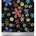 thumbnail image 1 of Soimoi Japan Crepe Satin Fabric Flower Artistic Print Fabric by Yard 42 Inch Wide, 1 of 1