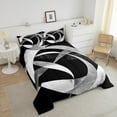 thumbnail image 4 of Erosebridal Geometric Round Bedding Sets Full with Comforter,Black Grey Duvet Insert,Abstract Artwork Comforter Sets Full Size,Lightweight Circle Room Decor,Reversible,3-Piece, 4 of 8
