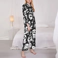 thumbnail image 3 of Fotbe Black White Spooky Ghosts Conjunto de Pijama de Manga Larga para Mujer con Estampado, Ropa de Dormir de 2 Piezas, Conjunto de Casa Suave y Cómodo con Bolsillos-Large, 3 of 7