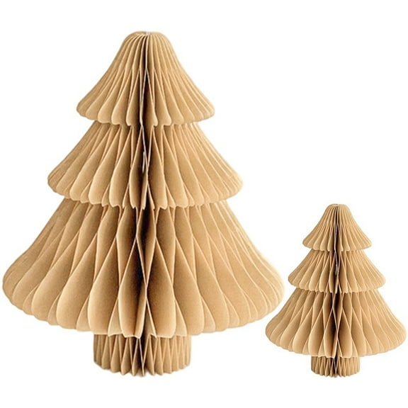 2Pcs Honeycomb Paper Christmas Tree Christmas Tree Ornaments Reusable Christmas Decorations Christmas Party Table Decoration Paper Indoor Xmas Trees