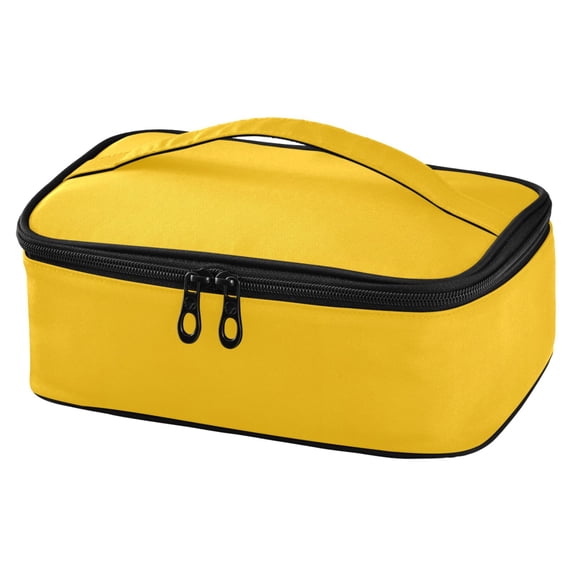 ALAZA Solid Yellow Lunch Box Insulated Cooler Tote Bag Reusable School Picnic Travel Office