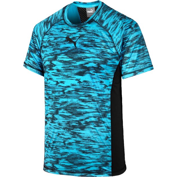 Puma DryCELL Printed Camiseta básica para hombre, azul, XX-Large Puma Camiseta básica