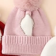 thumbnail image 3 of Besolor Infant Baby Beanie Hats Newborn Toddler Cute Warm Winter Soft Thick Knitted Caps with Pompom 0-12 Months, 3 of 4