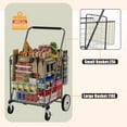 thumbnail image 3 of Leumius Foldable Shopping Carts,Utility Bigger Shopping Cart,Grocery Cart on Wheels with Double Basket for Shopping,Laundry,Travel,Grey01, 3 of 7
