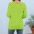 thumbnail image 5 of Plus Size T-Shirts Womens 3/4 Sleeve Polka Dots Print Crew Neck Graphic Tees Base Casual Summer Tops (5XL, Green), 5 of 6
