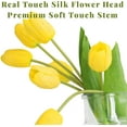 thumbnail image 2 of 10PCS Faux Flowers with Vase, Faux Silk Tulip Flower Artificial Flowers Bouquet in Glass Vase, Faux Flower Arrangement with Vase for Home Office Decoration, Dining Table Centerpiece Fake Tulips, 2 of 5