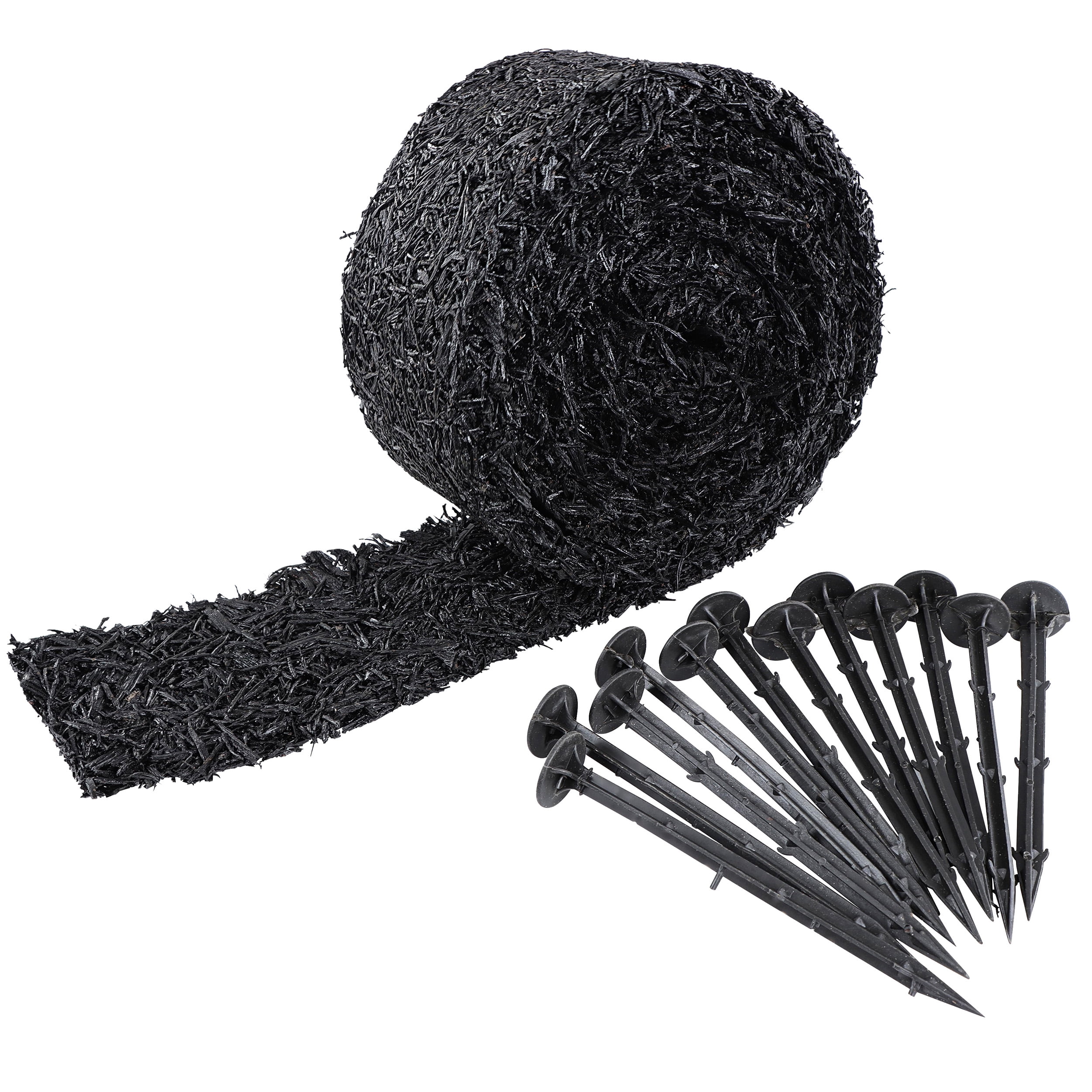 7Penn Black Rubber Mulch for Landscaping 4.5in x 10ft Rubber Mulch