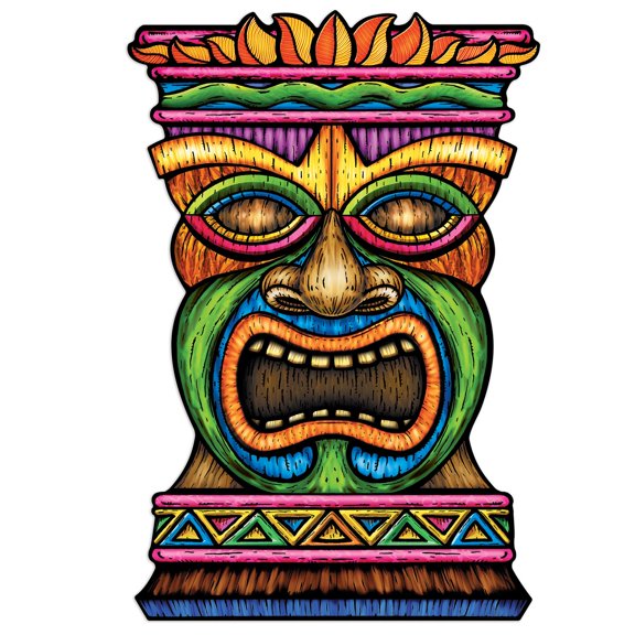 12 Pack Beistle Luau Party Jumbo Tiki Cutout