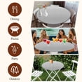 thumbnail image 7 of Gray Striped Round Tablecloth, Fitted Table Cover with Elastic for 36"-44" Round Tables, Modern Minimalist Vertical Stripes Lines Table Cloth Outdoor Indoor Dinning Party Waterproof Tablecloths, 7 of 7