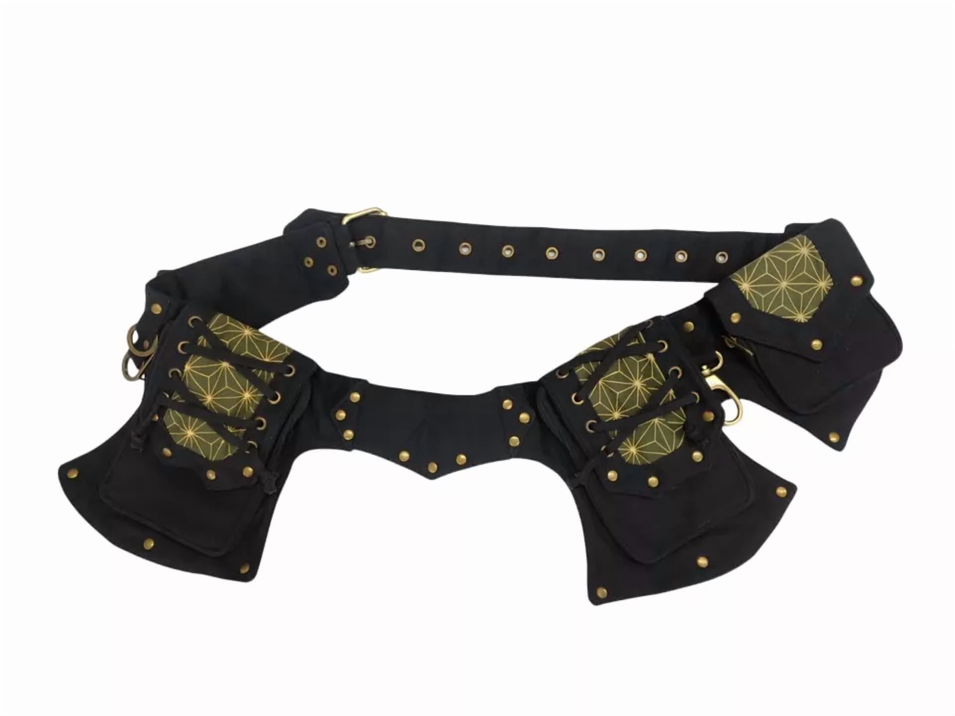 Narayani Crafts Unisex Fanny Pack Utility Waist Bag Cotton Canvas Hip Belt with Pouch Pockets