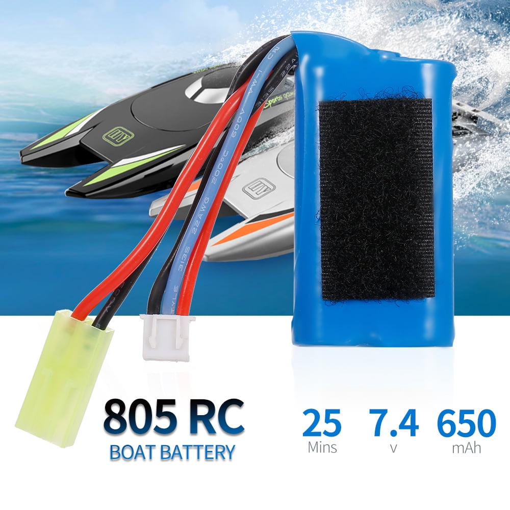for 805 RC Boat Battery 7.4V 650mAh Liion Battery 25min Battery Life