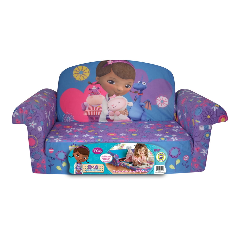 Marshmallow Furniture, Children's 2 in 1 Flip Open Foam Sofa, Disney