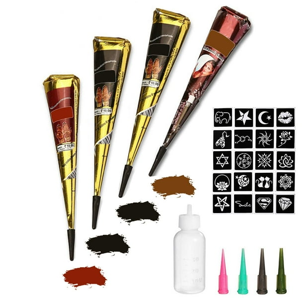 Kit de tatuaje temporal Yomagine, 4 unidades, pasta para tatuajes, con forma de cono