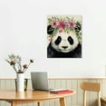 thumbnail image 3 of Nawypu  Cute Panda Canvas Wall Art Wild Animal Posters Funny Panda with Garland Wall Décor Rustic Home Artwork for Nursery Room Bedroom Bathroom Kitchen Decoration, 3 of 5