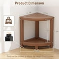 thumbnail image 2 of Shower Stool for Inside Shower, Corner Shower Bench Seat, HDPE Waterproof Shower Stool for Shaving Legs with Baffle Storage Shelf, Shower Seat/Foot Rest for Bathroom, Indoor/Outdoor Use, Teak, 2 of 17