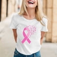 thumbnail image 2 of Pink Ribbon Shirts for Women Cancer Awareness Tshirts Ribbon Graphic Print Tee Inspirational Cancer Tops, 2 of 4