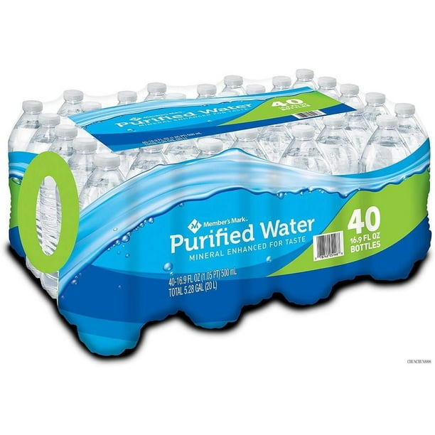 40 Piece Purified Bottled Water, 16.9 Oz.