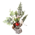 thumbnail image 1 of Poseca  1PC Mini Christmas Tree Tabletop Artificial Pine Trees Xmas Trees with Red Berry Pine Cone Wood Base Tree for Table Desk Tops Christmas Home Party Decoration Holiday Decor, 1 of 3