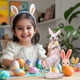 thumbnail image 5 of Easter Bunny Decorations Resin Figurine Ornament Brown Gold Silver Blue Yellow 1pc 7.87in Tabletop Statue Living Room Home Décor Gift 270g, 5 of 7