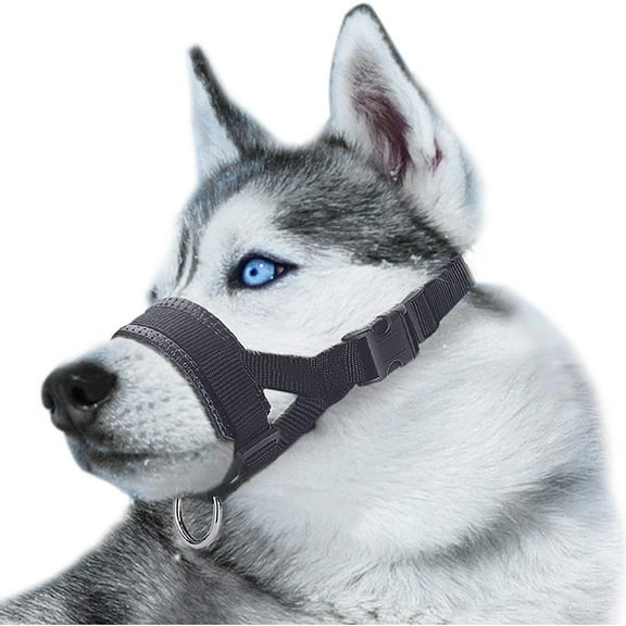 Soft Nylon Dog Muzzle Anti Barking Training Pet Mouth Mask Harness For Small Large Dogs Prevent From Biting, Adjustable Loop