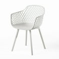 thumbnail image 3 of Noble House Poppy Plastic Patio Dining Arm Chair in White (Set of 2), 3 of 8