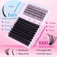 thumbnail image 5 of Lash Clusters 100D Long 12-20mm Lash Spikes Eyelash Clusters Volume Individual Lashes DIY Spiky Lash Extension Mega Cluster Eyelash Extensions Mink Strips Lashes Thick by CORUSCATE, 5 of 9