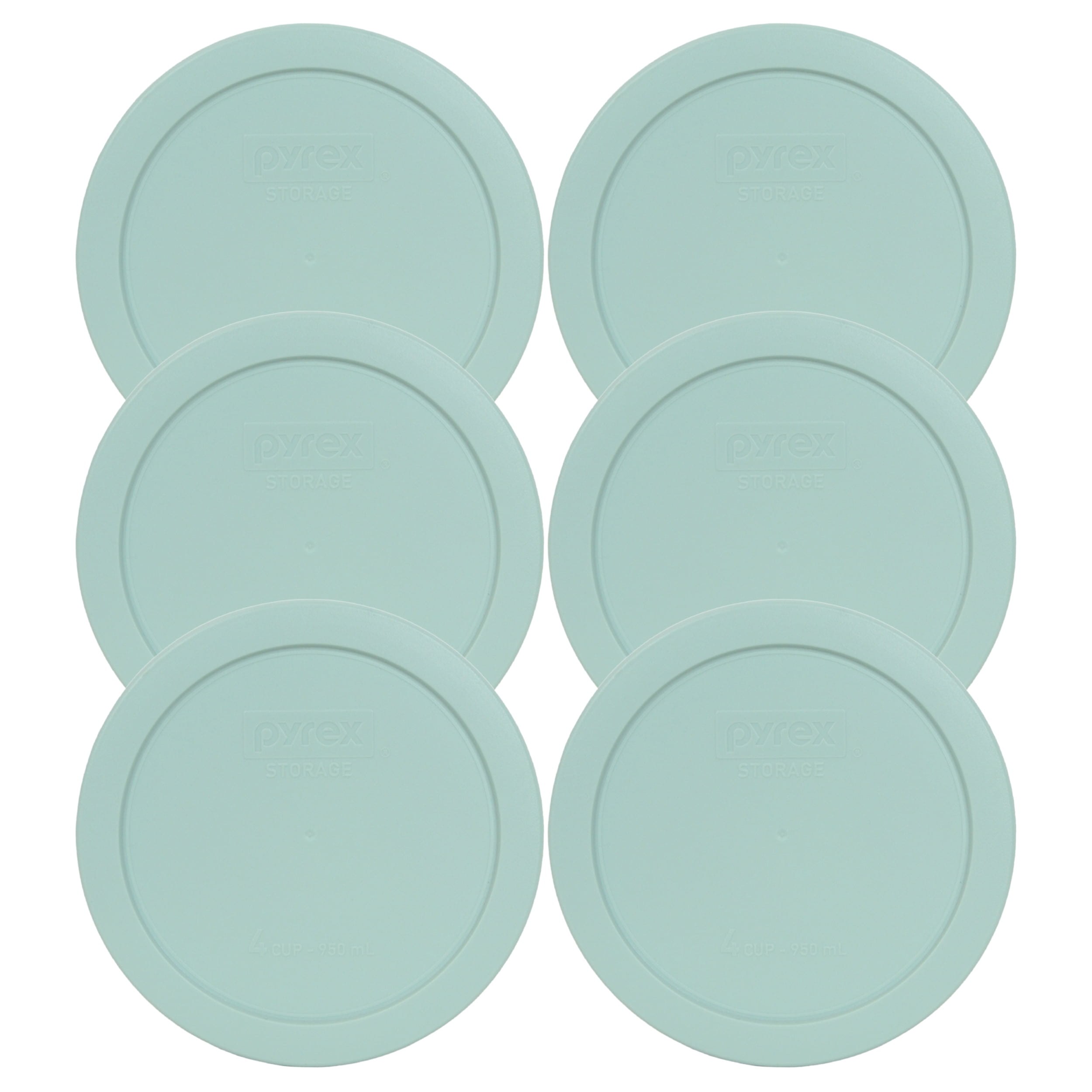 Pyrex Replacement Lid 7201PC Muddy Aqua Round Plastic Cover (6Pack