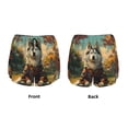 thumbnail image 3 of Balery Forest Maple Leaf Husky Pantalones cortos deportivos para mujer con forro y dos bolsillos, elásticos, para entrenamiento, gimnasio, yoga-Large, 3 of 7