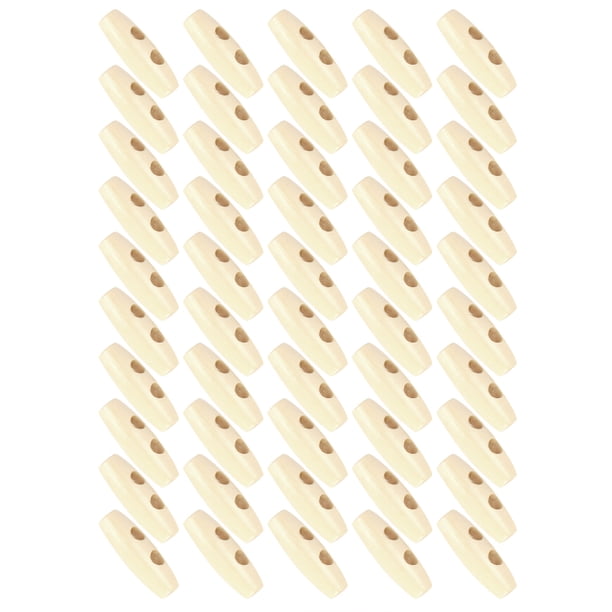 Forma 50 Uds Botones En Forma De Oliva Botones De Madera De Color Crema Accesorios De Costura De Tela 30mm