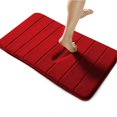 thumbnail image 1 of Memory Foam Bath Mat Non Slip Absorbent Super Cozy Velvet Bathroom Rug Carpet Super Water Absorption Bathroom Carpet Non-Slip Thick Bathroom Mat Wine Red(20" X 32", Wine Red), 1 of 5
