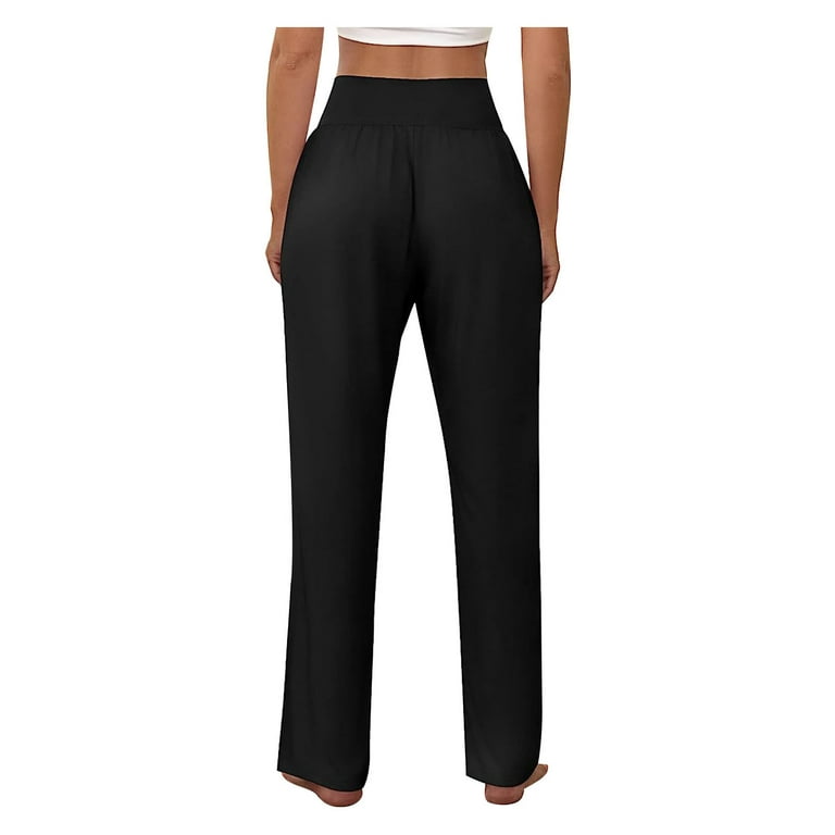 Women's High Waisted Wide Leg Sweatpants - Fleece Lined Lounge Joggers With Pockets, Loose Casual Pants