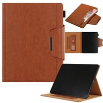 Dteck for iPad Pro 13 Inch (M4) Case 2024, Front Pocket PU Leather Folio Cover with Auto Sleep/Wake for iPad Pro 13 in Case 2024,Brown