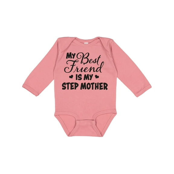 Inktastic My Best Friend is My Step Mother with Hearts Boys or Girls Long Sleeve Baby Bodysuit
