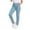 Sky Blue, variant on Women's High Waisted Stretchy Ankle Pants, Straight Leg Pull on Yoga Work Trousers with Pockets, Casual Daily Wear or Office, Breathable and Comfortable Beige L