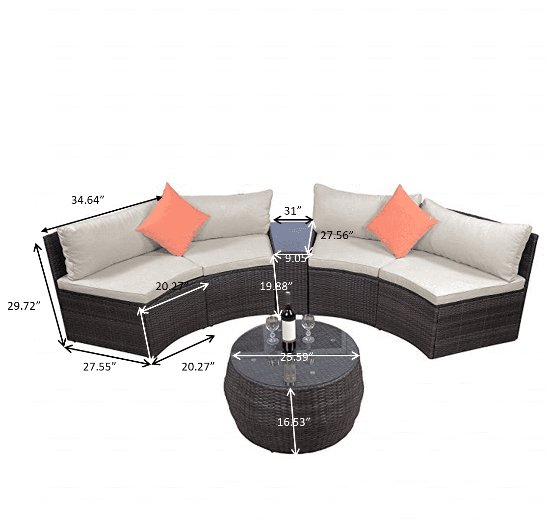 6 Piece Outdoor Wicker Patio Sets Segmart 6 Pieces Outdoor Wicker Patio Furniture Set With L Seats Sofa R Seats Sofa Single Sofa Tempered Glass Dining Table Beige Padded Cushions Beige S5571 Walmart Com