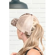 CC Faux Suede Leopard Hat Criss Cross