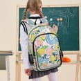 thumbnail image 7 of FORMRS Unisex School Backpack 17" Student Travel Bag with Laptop Compartment, Blue Floral Wave, 7 of 7