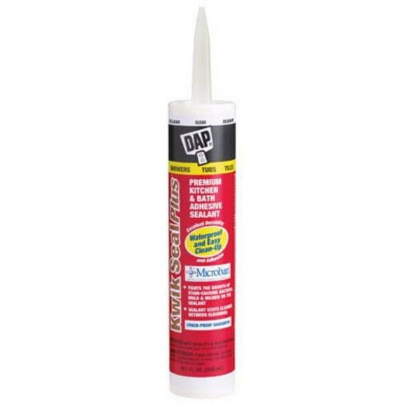 Dap 7079818516 Kwik Seal Plus Kitchen/Bath Microban Caulk, Clear, 10.1-oz. - Quantity 1