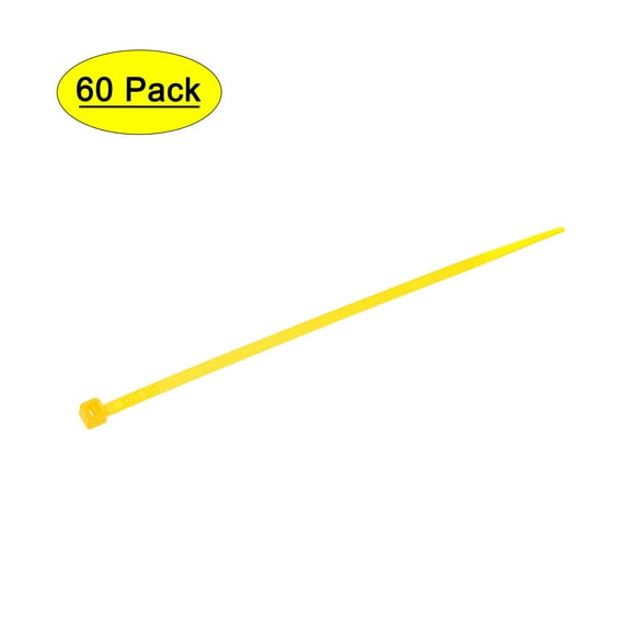 6 Inch x 0.14 Inch Yellow Cable Zip Ties Self-Locking Nylon Tie Wraps 60 Pack